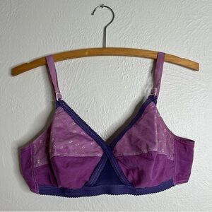 Vintage Pin Up Purple Adjustable Strap Non Padded Bra Size 36C